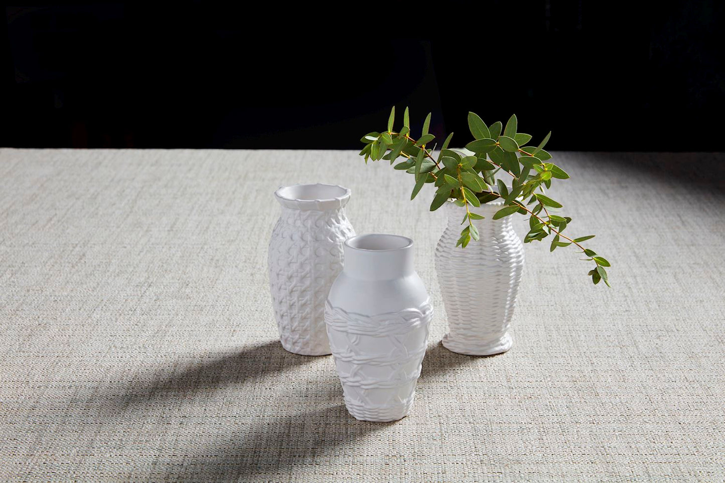 Woven Cane Ceramic Vase