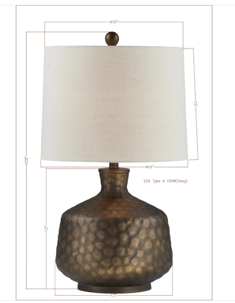 Bronze Hammered Lamp