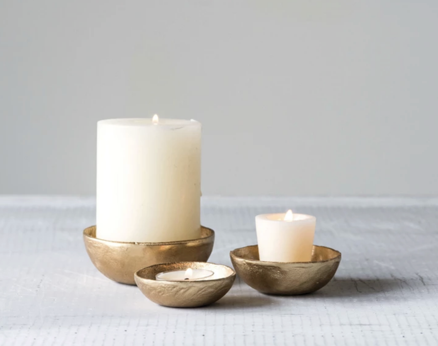 Decorative Cast Aluminum Bowls, Set of 3