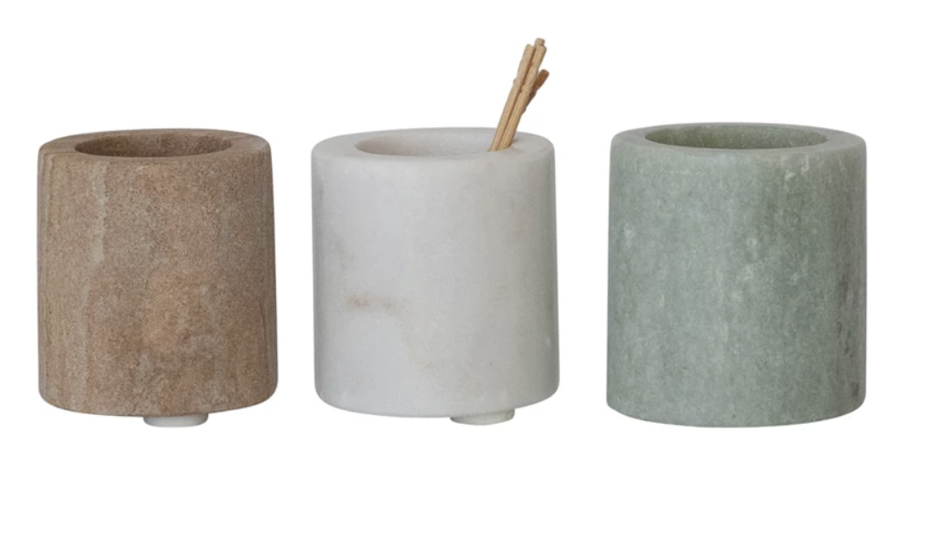 Sandstone/Marble Toothpick Holder, 3 Colors EA