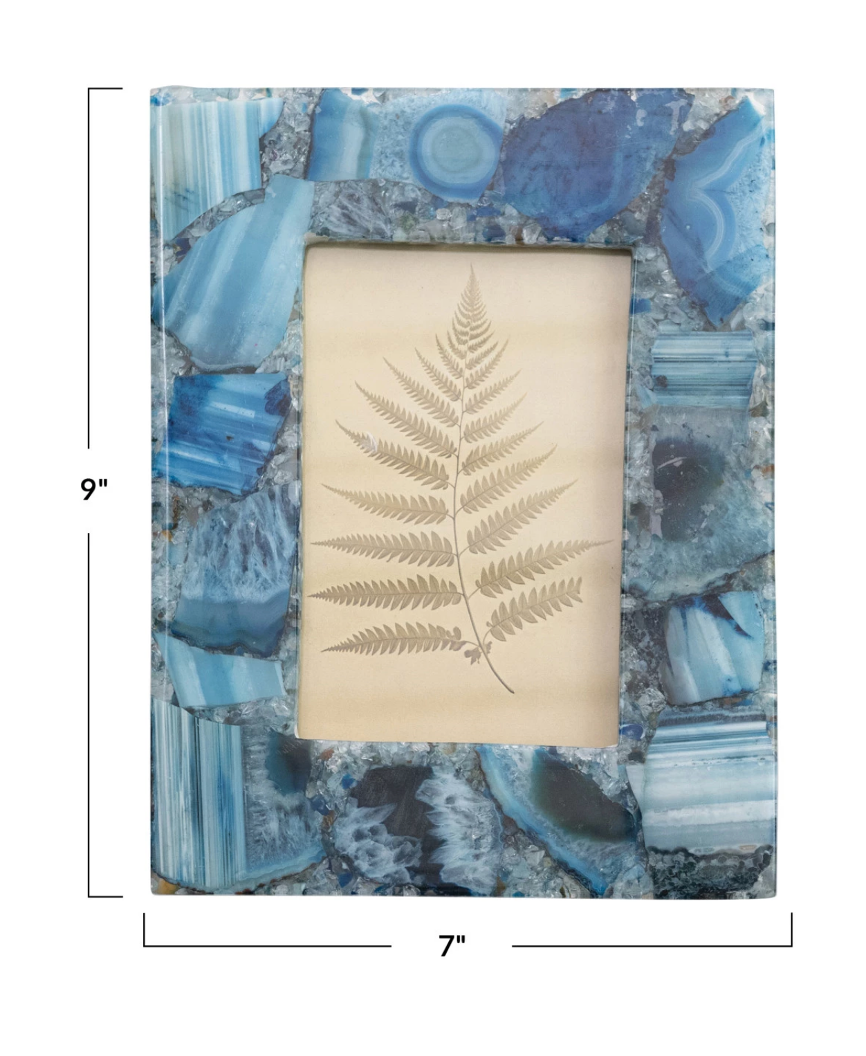Agate Photo Frame, Blue (Holds 4" x 6" Photo) (Each One Will Vary)