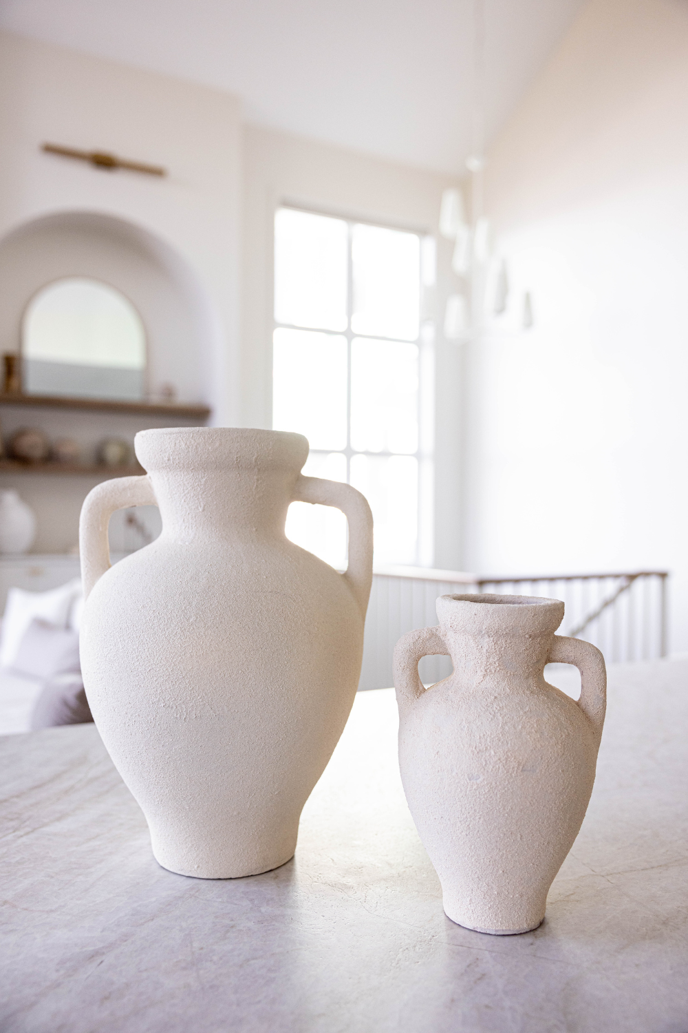 Lesbos Cream Urn Vase With Handles Large