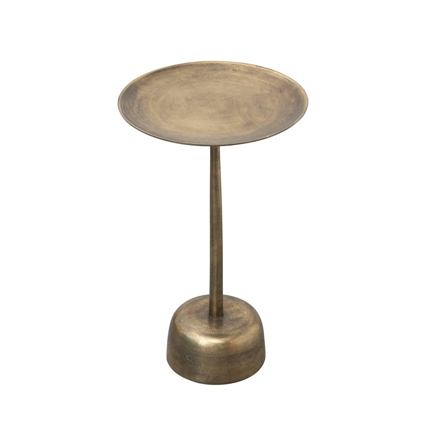 Aluminum Side Table, Antique Brass Finish