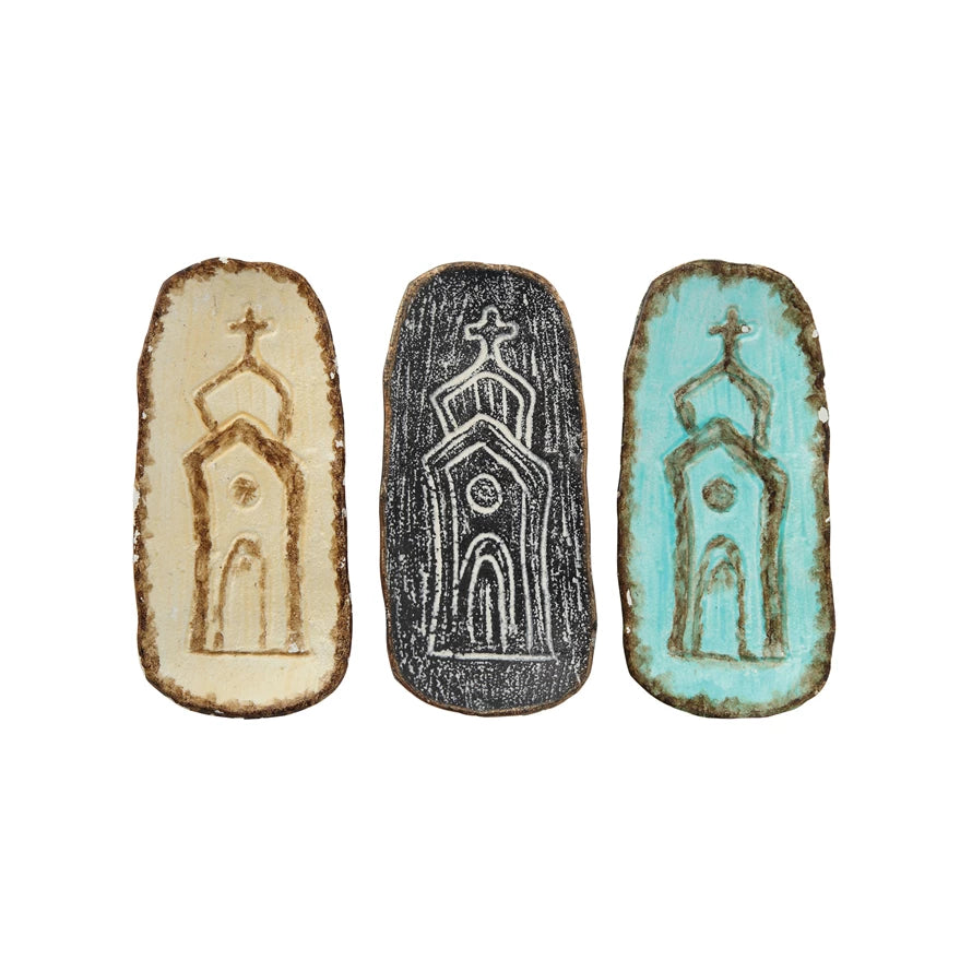 Cast Iron Dish with Church, 3 Colors
