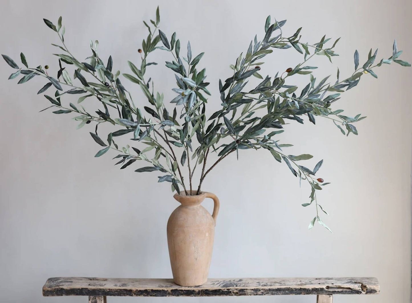 Premium Quality Olive Branch Leaf Fruit Spray-Frosty Green: 39"-87Leaves