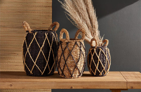 Black Two-Tone Basket Set