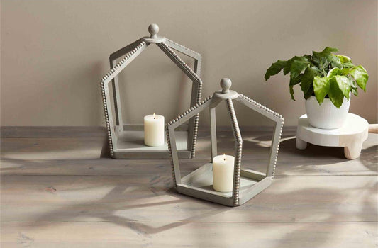 Gray Beaded Lantern