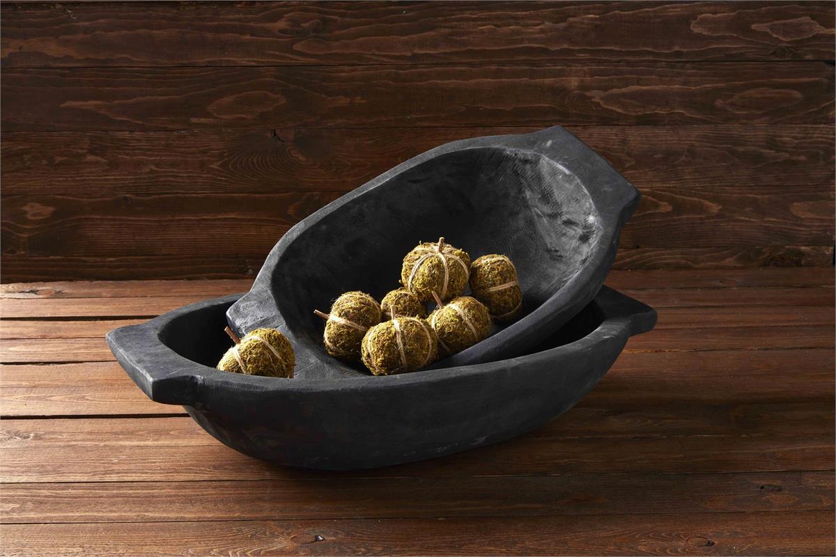 Black Oval Dough Bowl Set