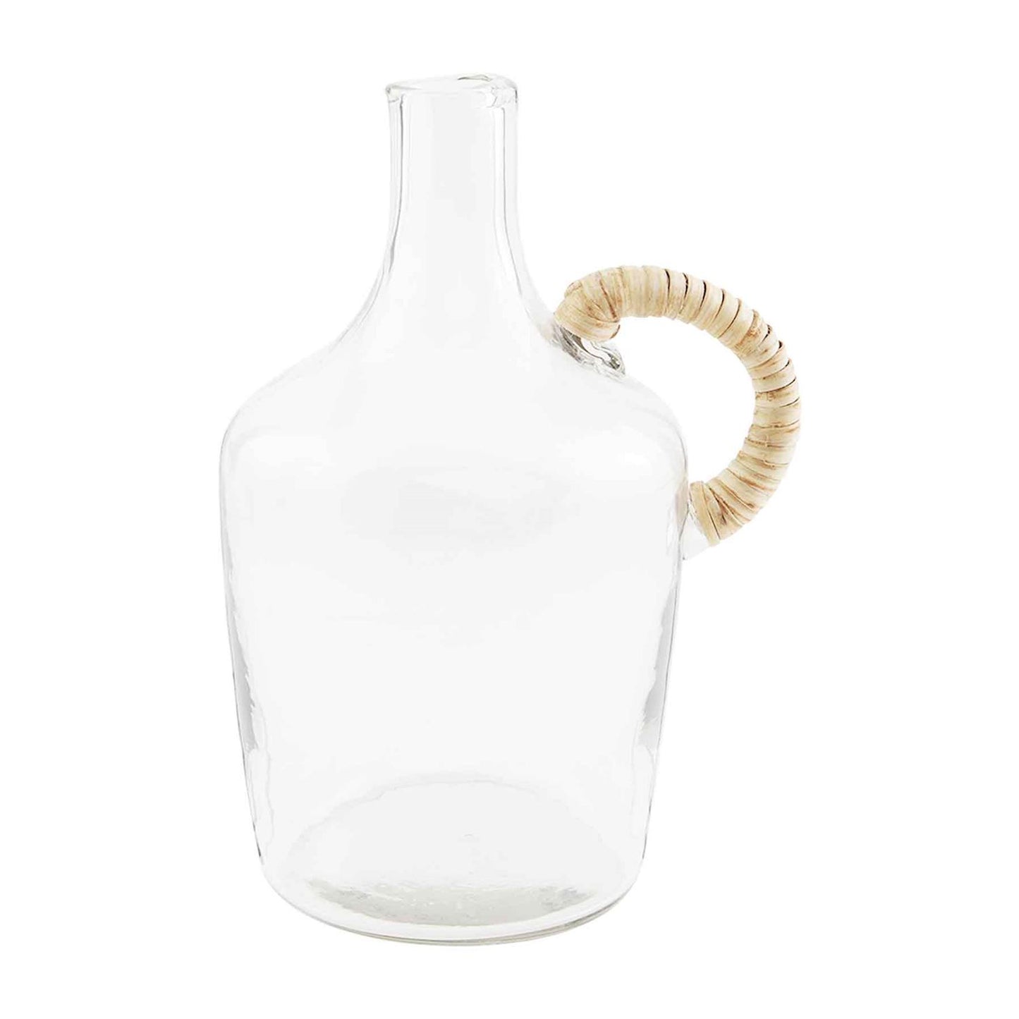 Sm Glass Jug W Wicker Handle