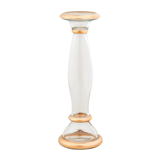 Large Gold Glass Candlesticks