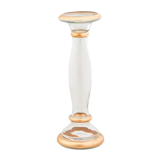 Medium Gold Glass Candlesticks
