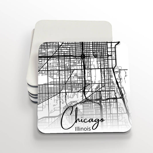 City Street Map Personalized Coaster