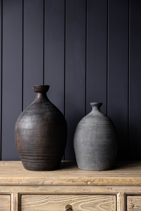 Atelier Vintage Inspired Found Black Greys Vase