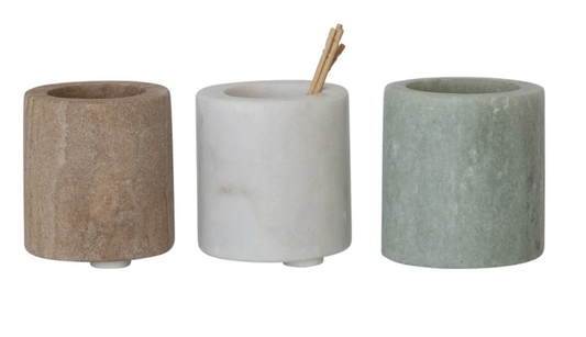 Sandstone/Marble Toothpick Holder, 3 Colors EA
