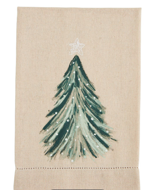 White Tree Painted Towel