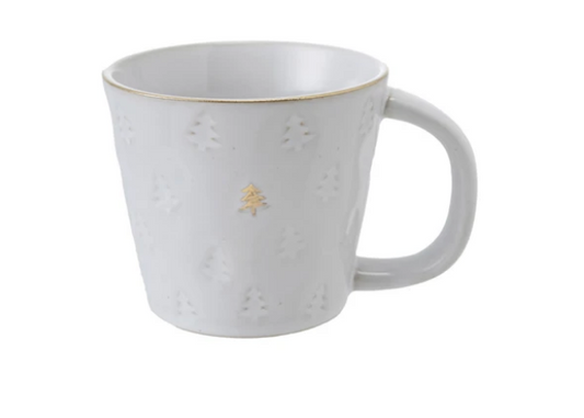 10 oz. Debossed Stoneware Mug with Electroplating (Each Will Vary)