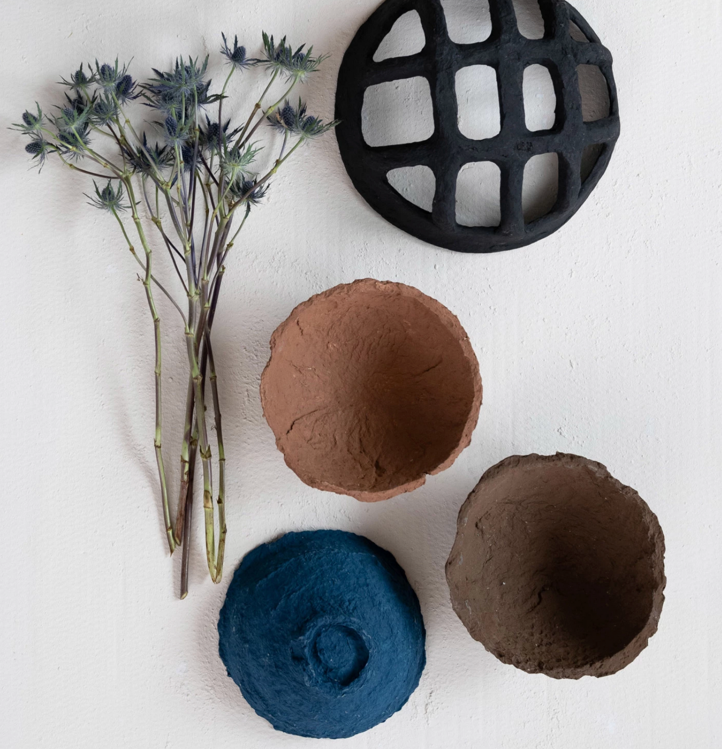 Decorative Handmade Paper Mache Bowl, 3 Colors (Each One Will Vary)