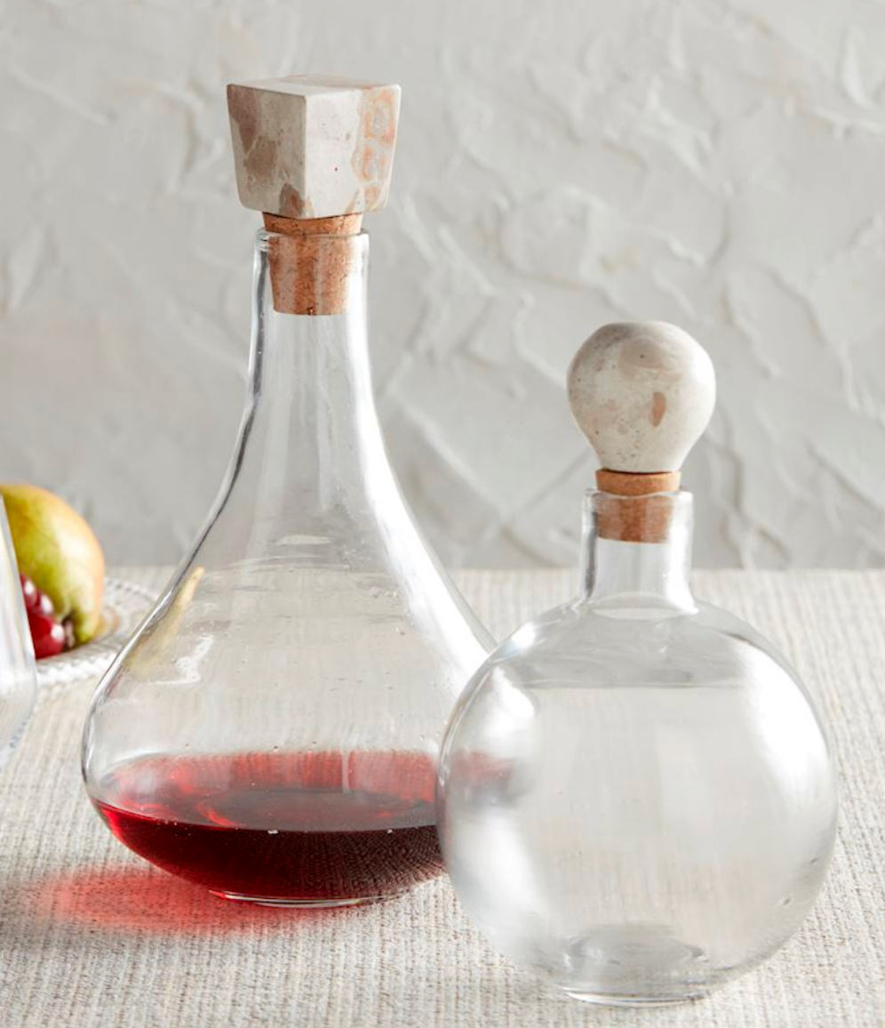 Short Marble Glass Decanter