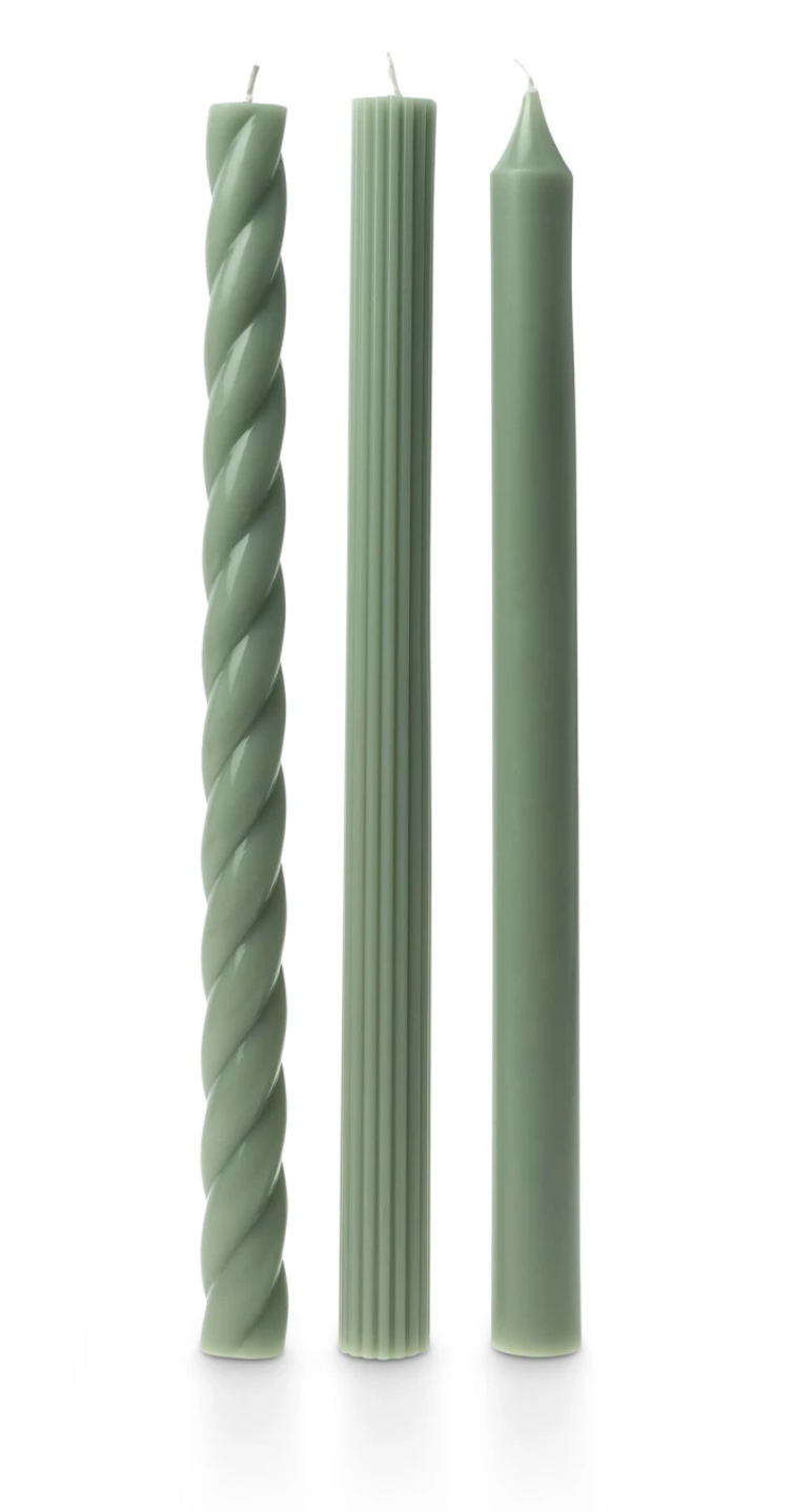 Assorted Candle Tapers GREEN