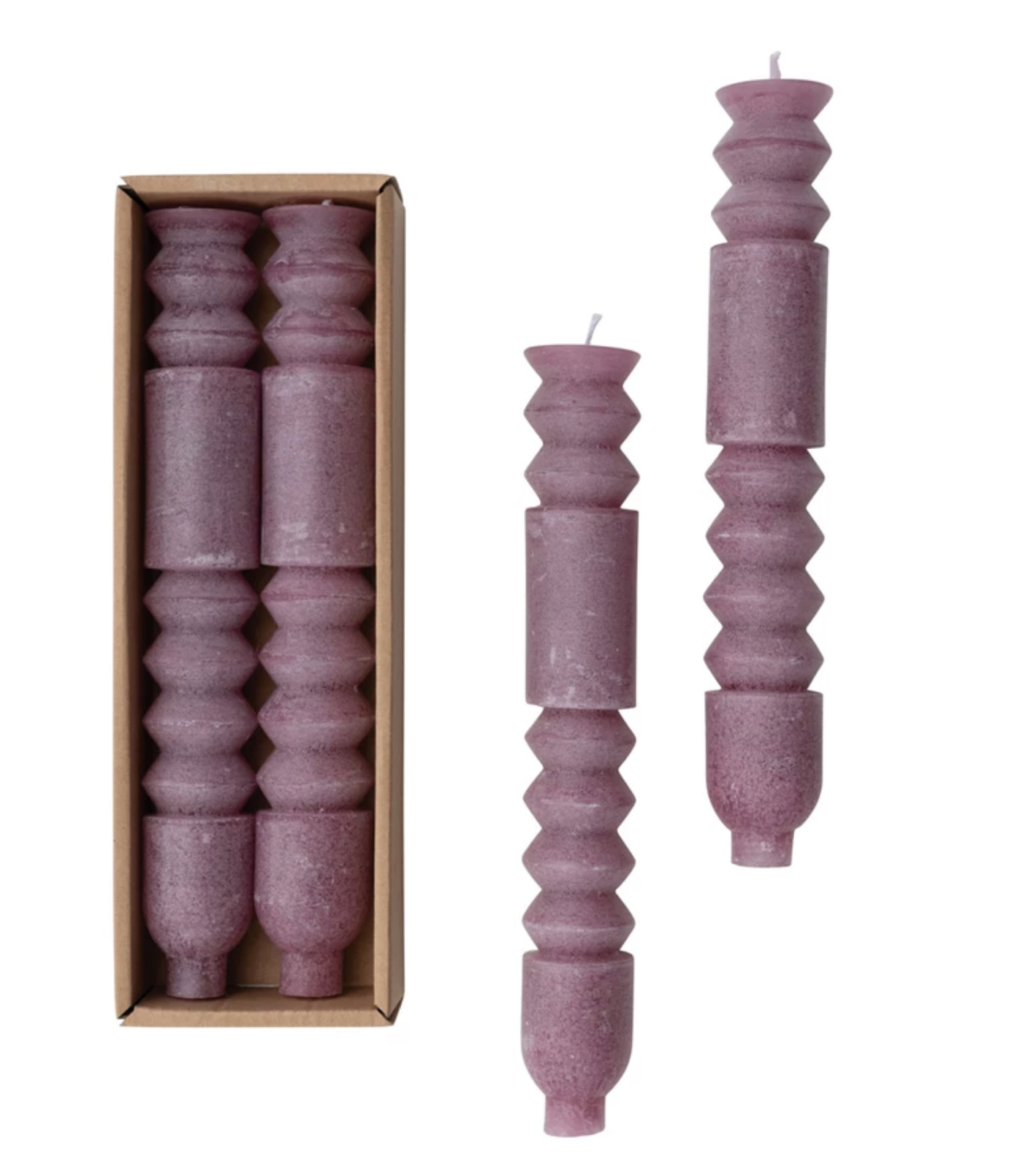 Unscented Totem Taper Candles in Box, Set of 2 SKU#CD2072