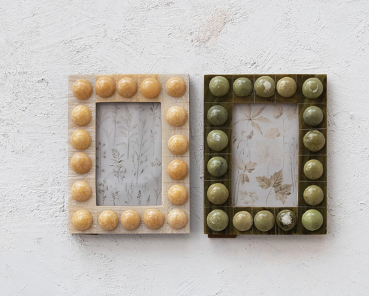 Handmade Marbled Resin Bobbin Photo Frame (For 4x6 Photo)