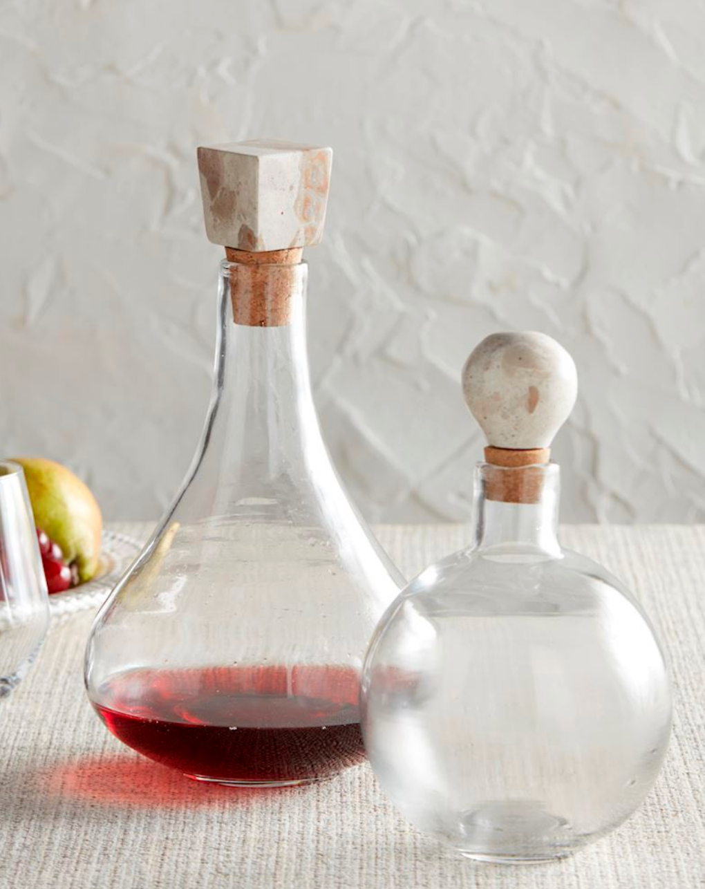 Tall Marble Glass Decanter