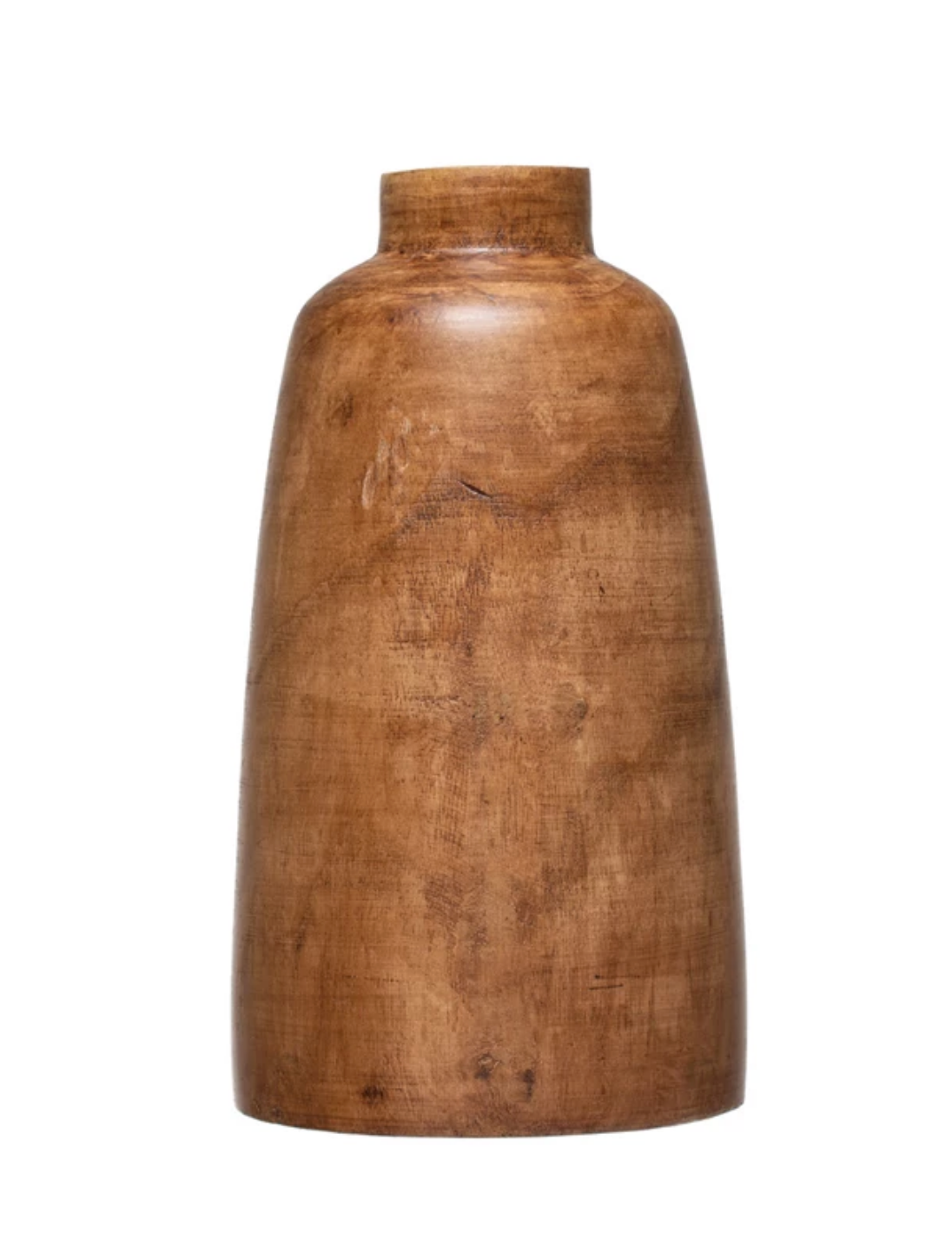 Paulownia Wood Vase, Walnut Stained Finish