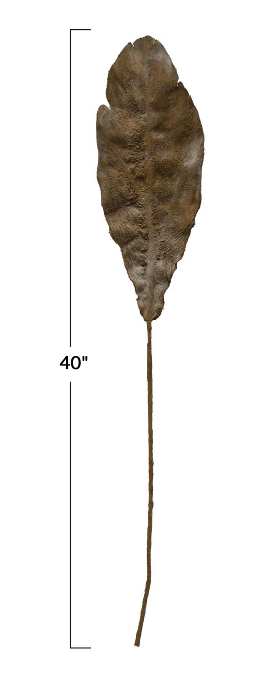 Faux Leaf, Plaster Finish, Dark Olive