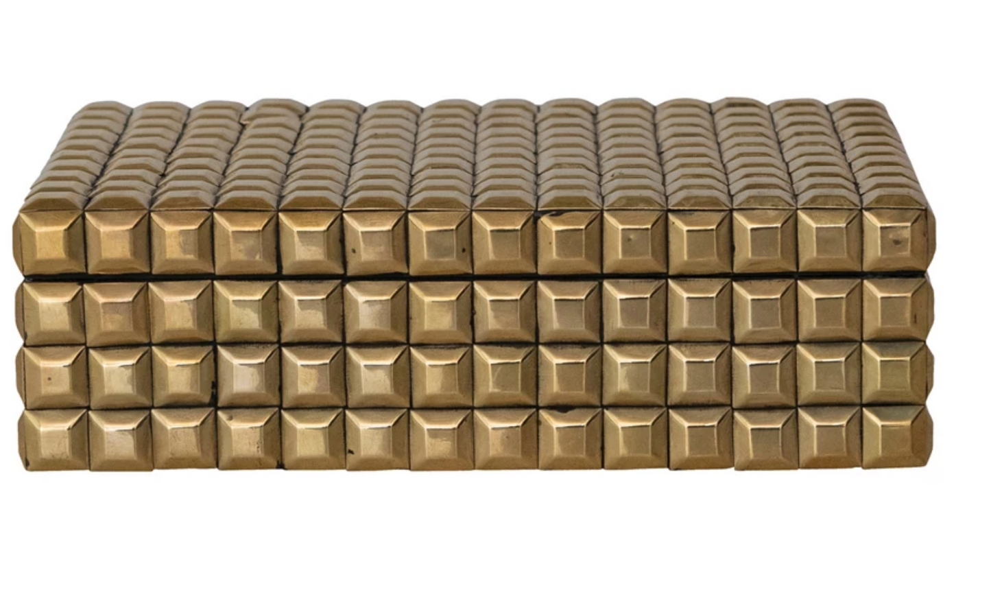 MDF & Brass Studded Box, Gold Finish
