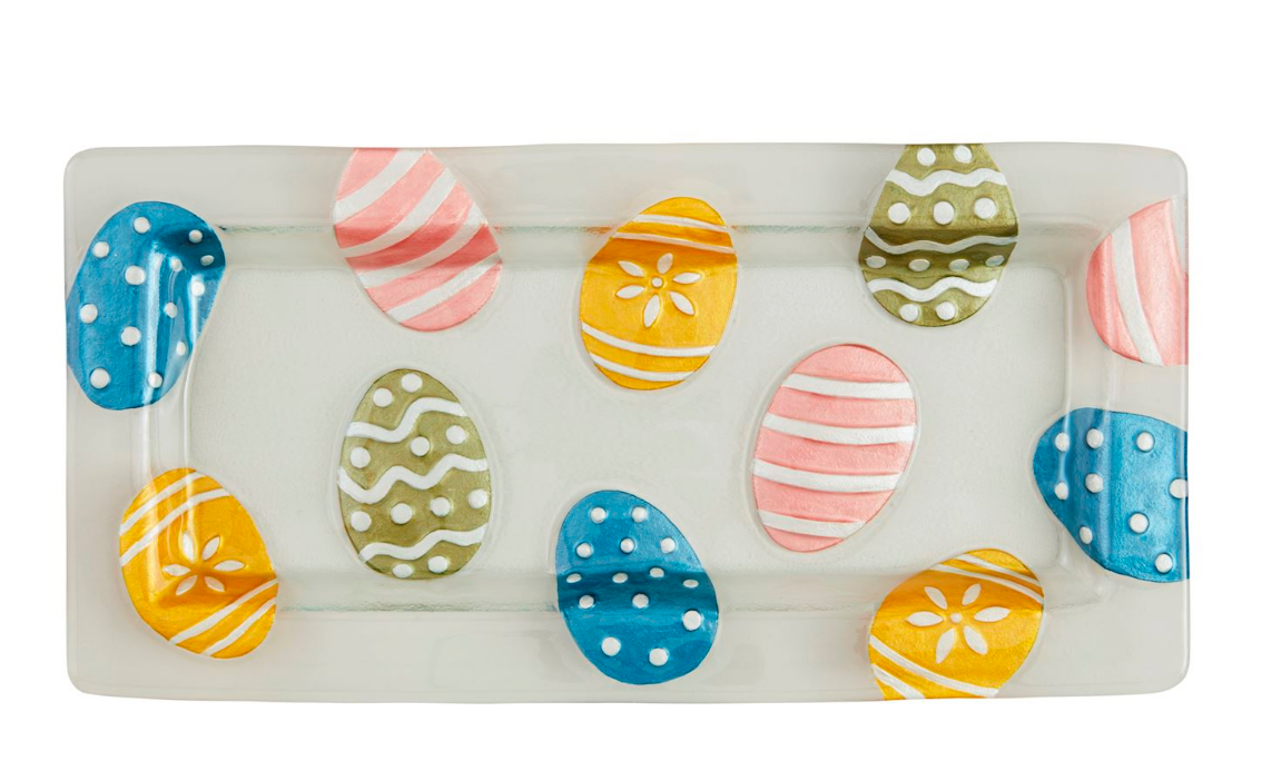 Easter Egg Glass Platter