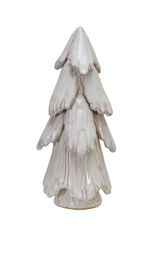 Handmade Stoneware Tree, Reactive Glaze, White (Each One Will Vary)