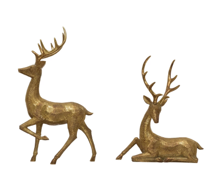 Resin Deer, Gold Finish, 2 Styles