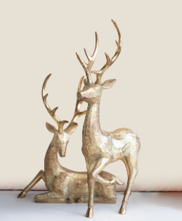 Resin Deer, Gold Finish, 2 Styles