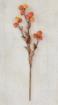 19-1/2"H Faux Orange Branch, Orange & Cream Color