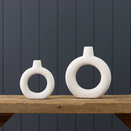 Textured Donut Vase Set