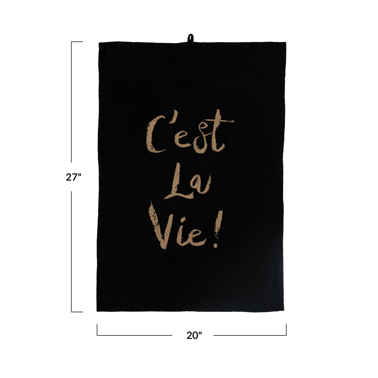 Cotton Tea Towel with Gold Foil "C'est La Vie!"