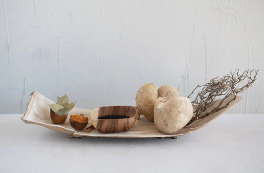 Dried Natural Tray with Wood Feet