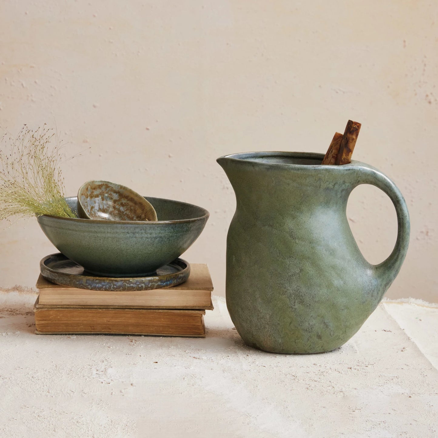 2-1/2 Quart Stoneware Pitcher (Each One Will Vary)