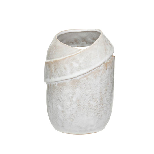 Stoneware Vase w/ Cut-Out (Each One Will Vary)