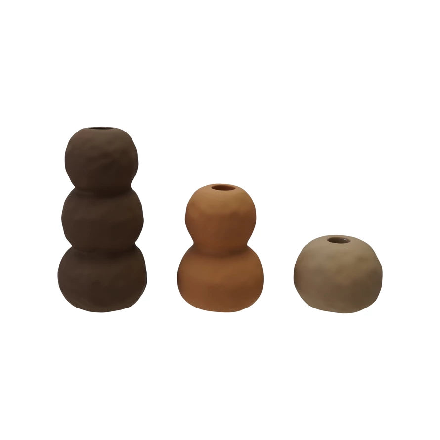 Stoneware Taper Holder, Latex Glaze